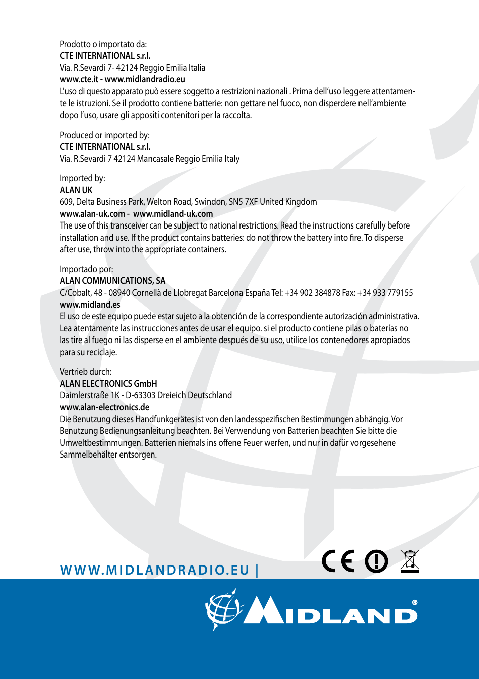 MIDLAND CT710 User Manual | Page 16 / 80