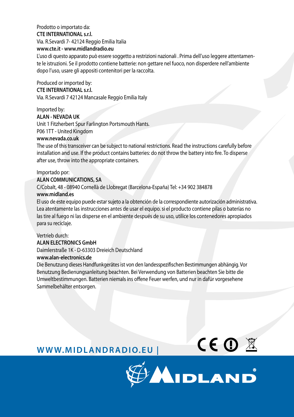 MIDLAND CT710 - 2014 User Manual | Page 122 / 214