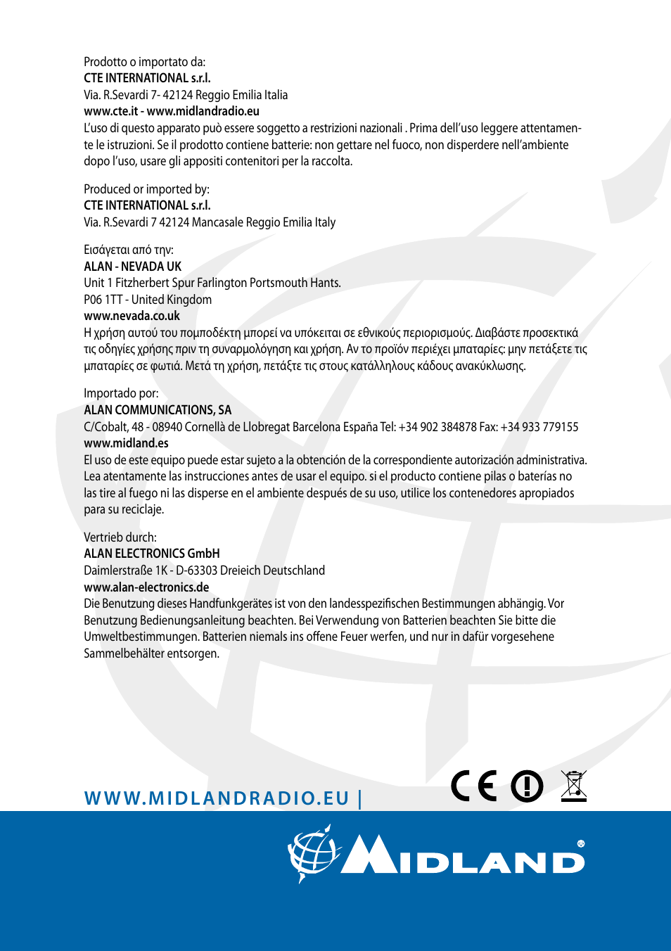 MIDLAND CT710 - 2014 User Manual | Page 182 / 214
