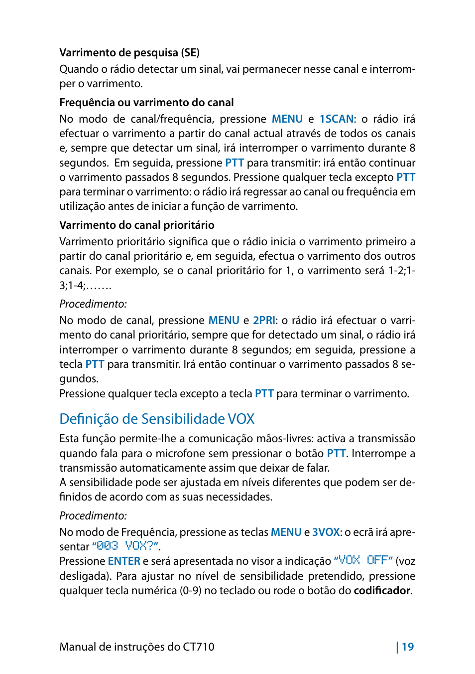 Definição de sensibilidade vox | MIDLAND CT710 - 2014 User Manual | Page 201 / 214