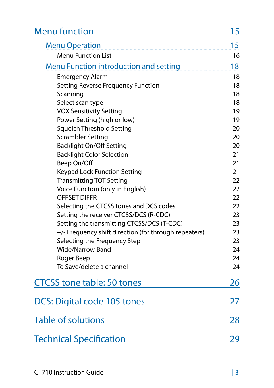 Menu function 15 | MIDLAND CT710 - 2014 User Manual | Page 33 / 214