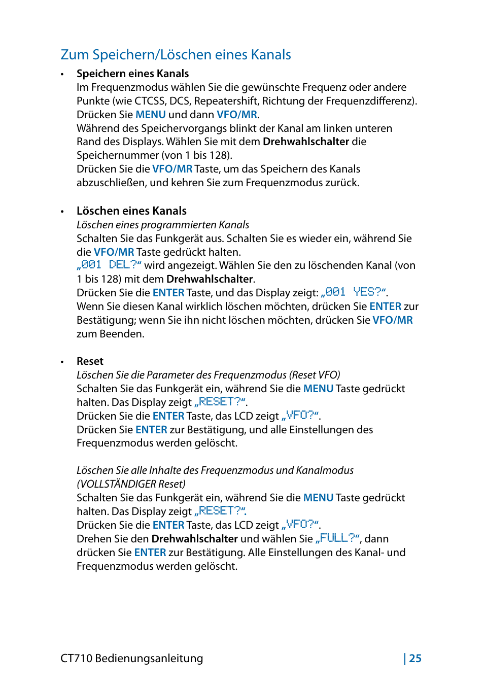 Zum speichern/löschen eines kanals | MIDLAND CT710 - 2014 User Manual | Page 85 / 214