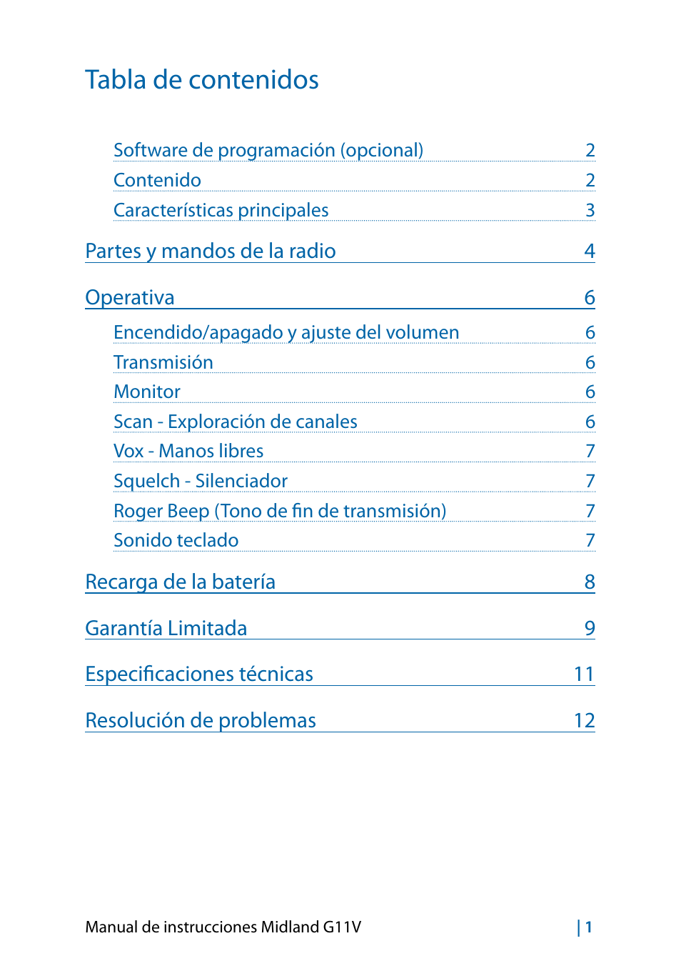 MIDLAND G11V User Manual | Page 49 / 128