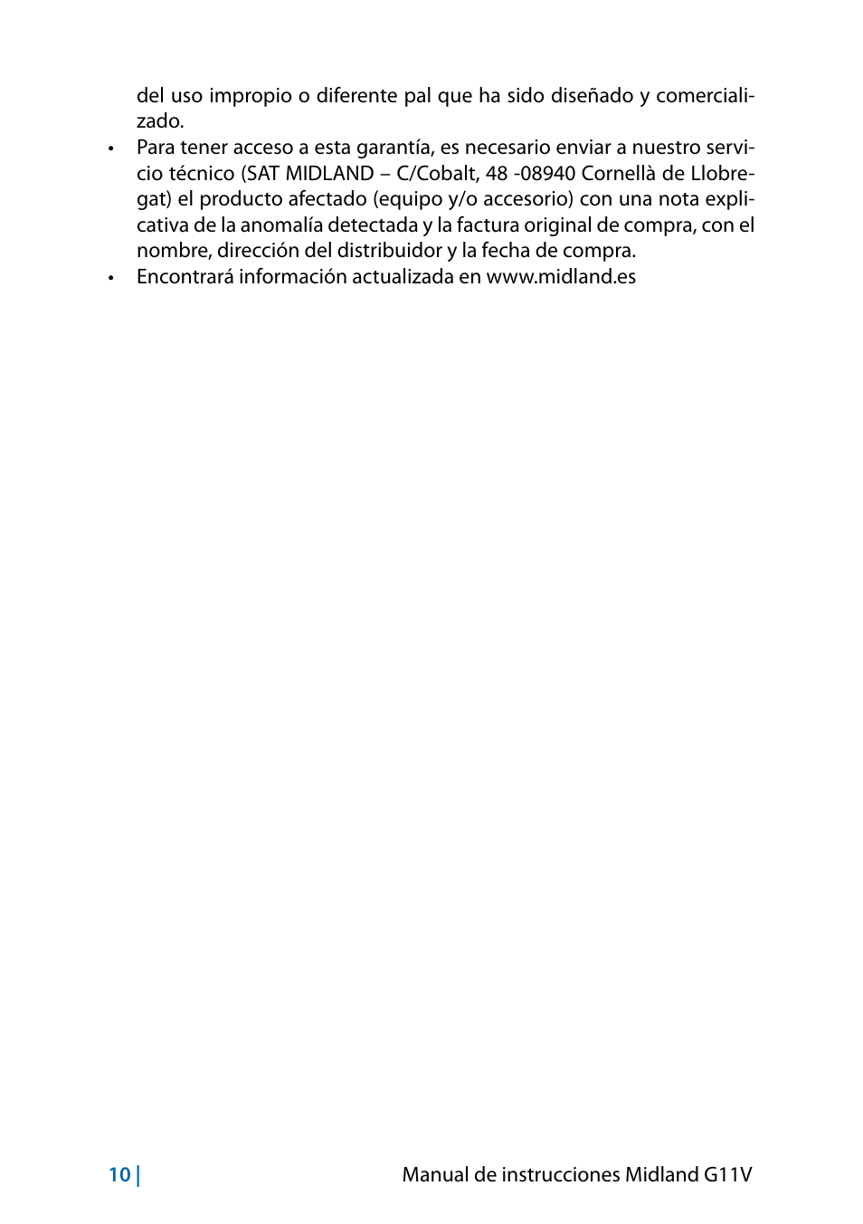 MIDLAND G11V User Manual | Page 58 / 128
