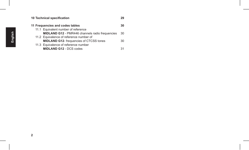 MIDLAND G12 User Manual | Page 2 / 32