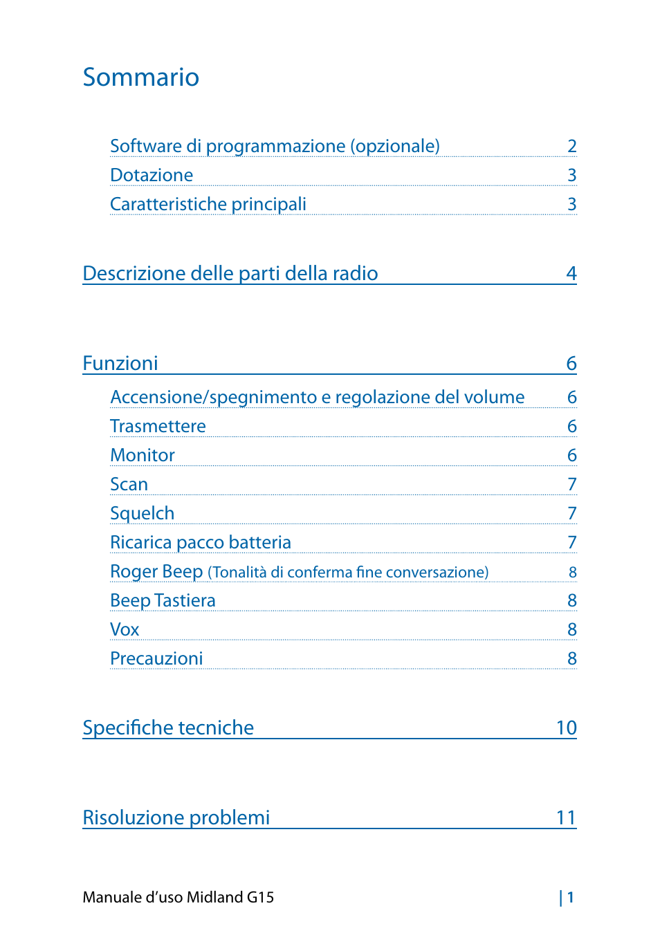 MIDLAND G15 User Manual | Page 3 / 134