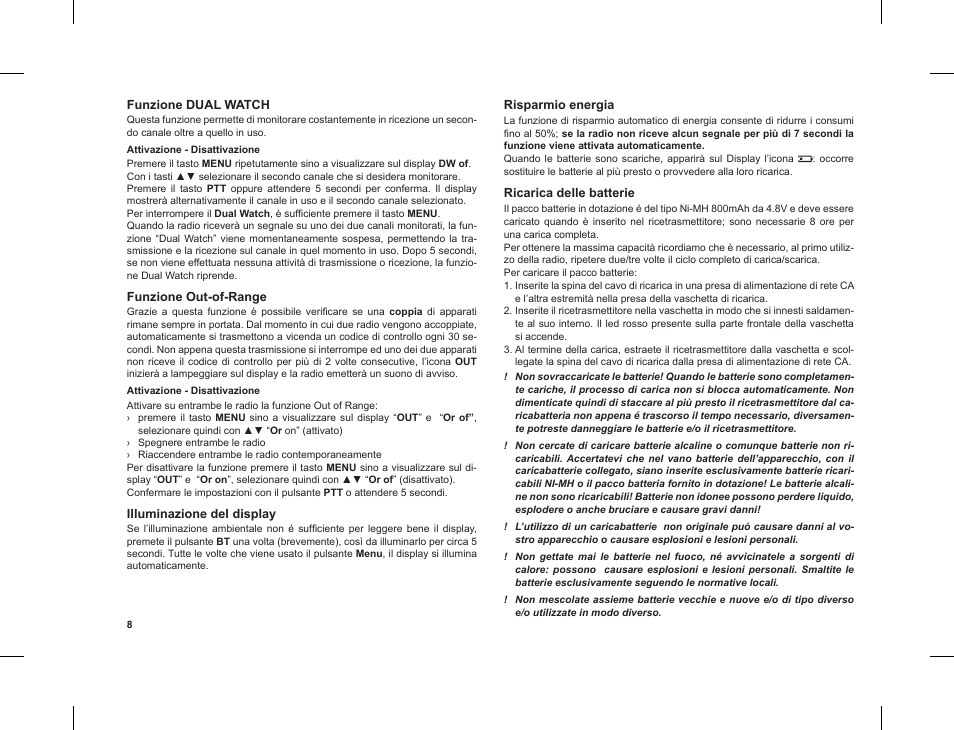 MIDLAND G8 E BT User Manual | Page 10 / 86