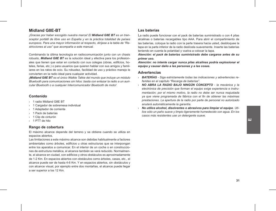 Midland g8e-bt | MIDLAND G8 E BT User Manual | Page 33 / 86