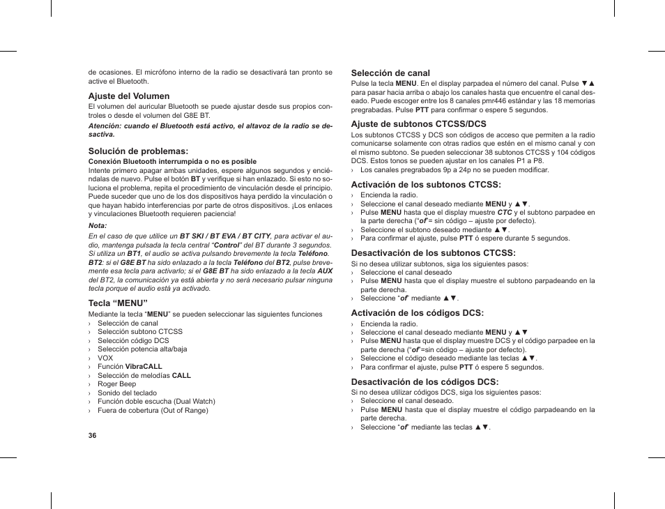 MIDLAND G8 E BT User Manual | Page 38 / 86