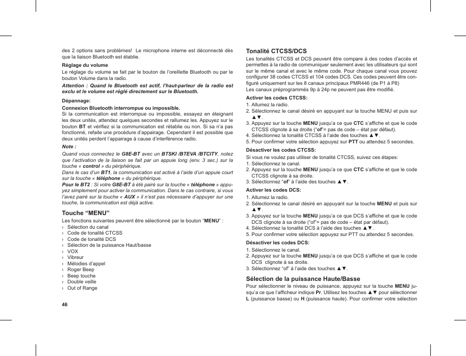 MIDLAND G8 E BT User Manual | Page 48 / 86
