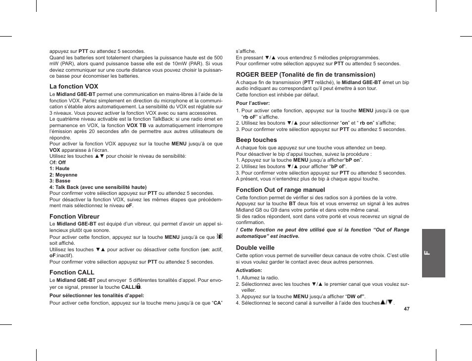 MIDLAND G8 E BT User Manual | Page 49 / 86