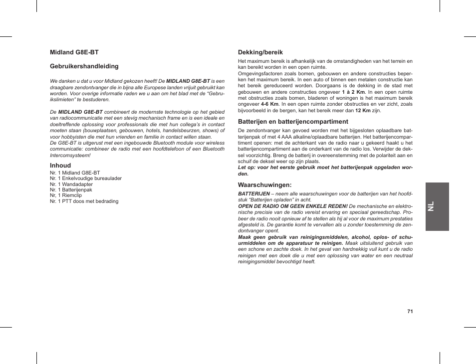 MIDLAND G8 E BT User Manual | Page 73 / 86