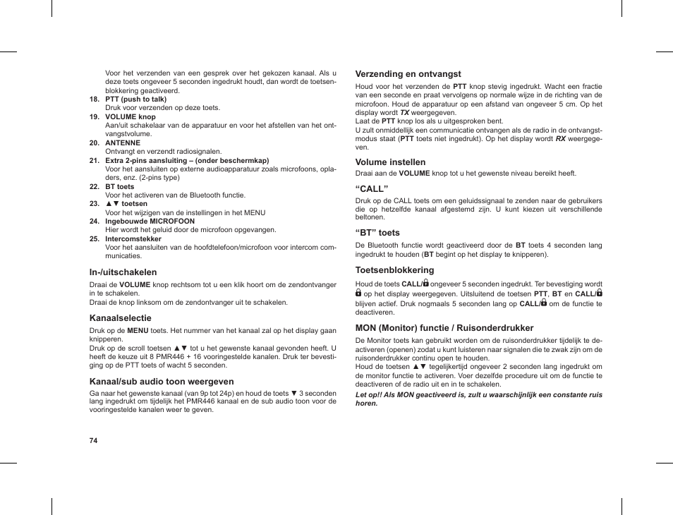 MIDLAND G8 E BT User Manual | Page 76 / 86
