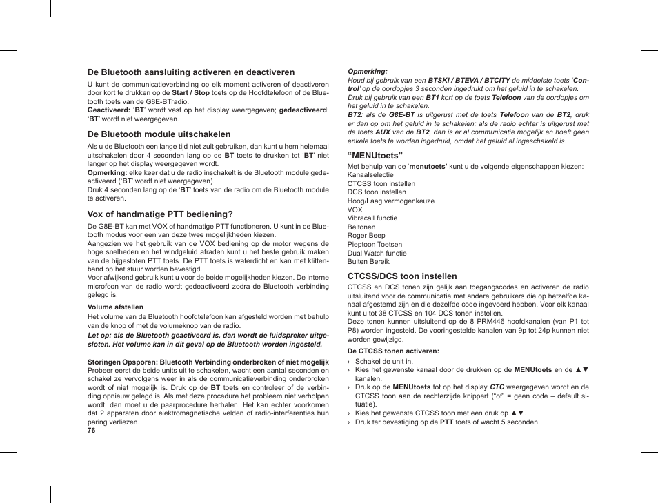 MIDLAND G8 E BT User Manual | Page 78 / 86