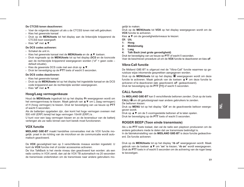 MIDLAND G8 E BT User Manual | Page 79 / 86