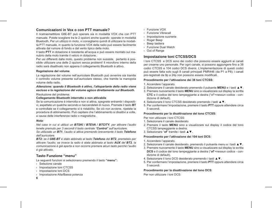 MIDLAND G8 E BT User Manual | Page 8 / 86