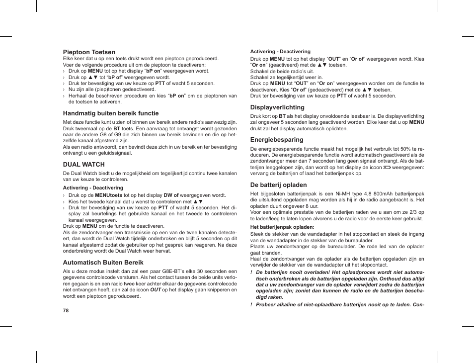 MIDLAND G8 E BT User Manual | Page 80 / 86