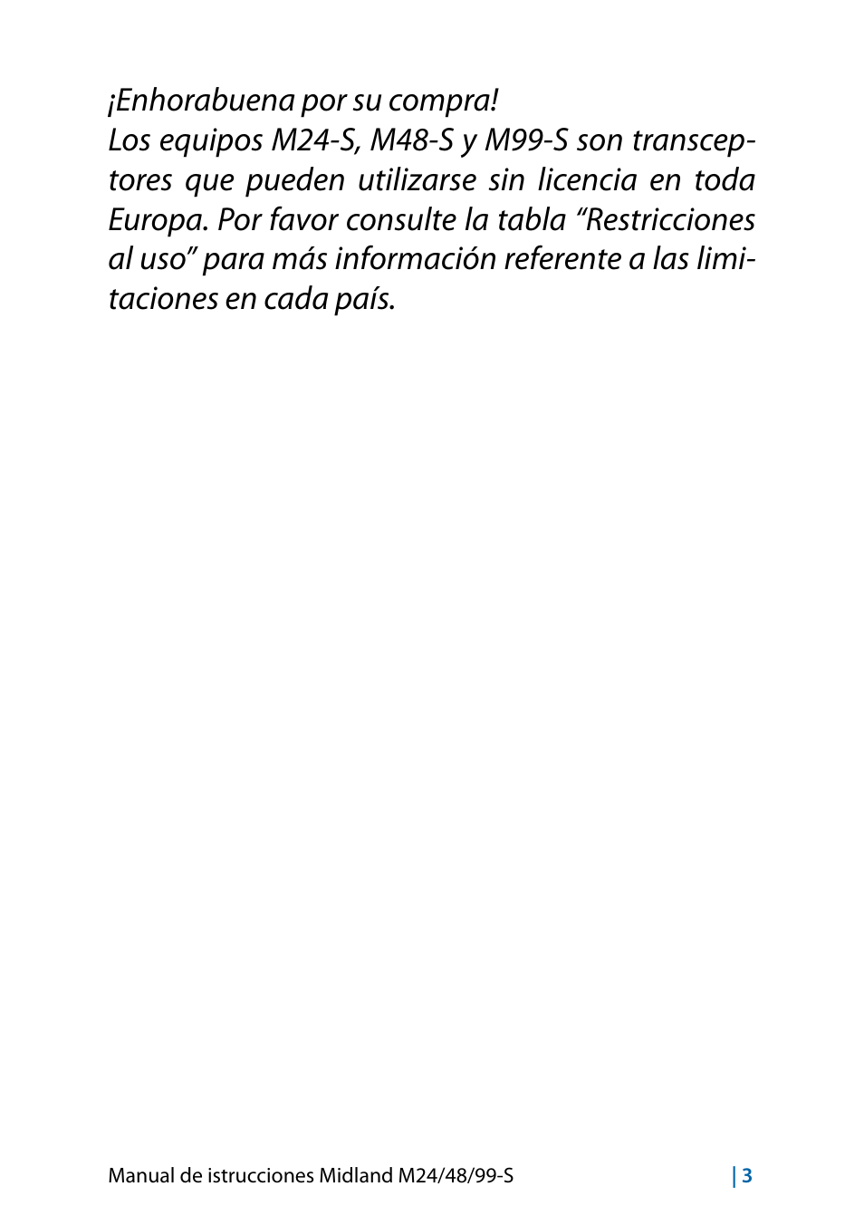 MIDLAND M24 S - M48 S - M99 S User Manual | Page 42 / 124