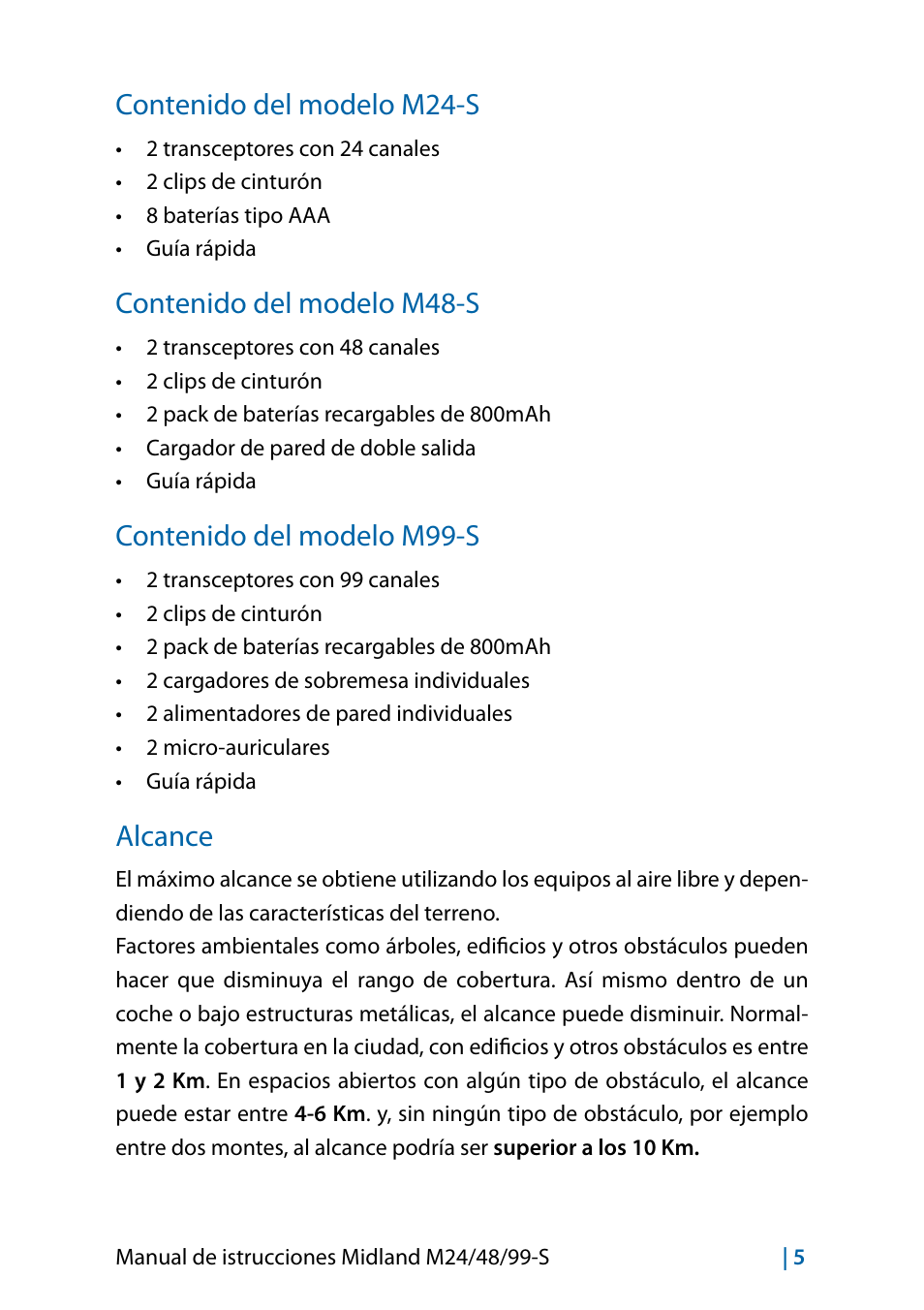 MIDLAND M24 S - M48 S - M99 S User Manual | Page 44 / 124