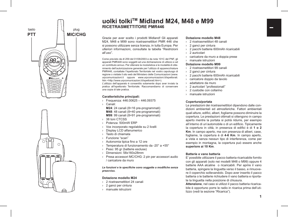 MIDLAND M99 User Manual | 30 pages