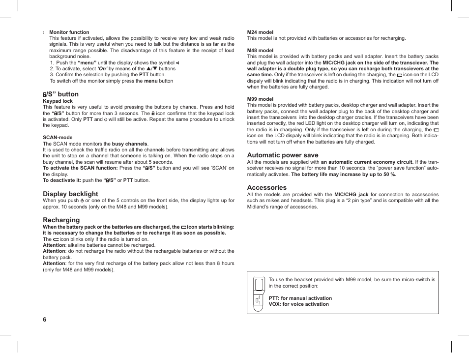 MIDLAND M99 User Manual | Page 6 / 30