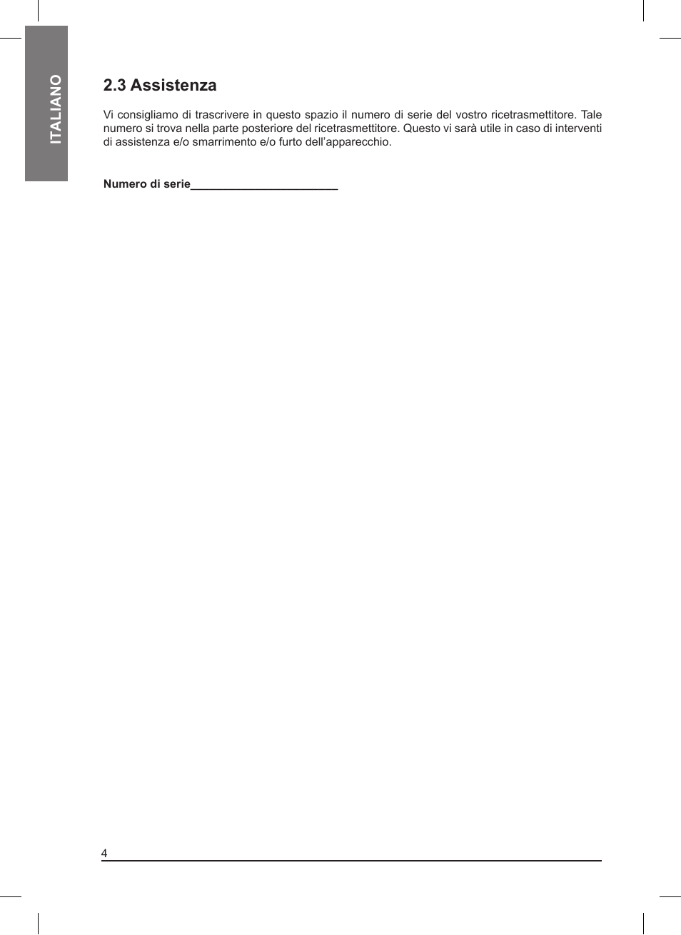 3 assistenza | MIDLAND Pacific User Manual | Page 4 / 129
