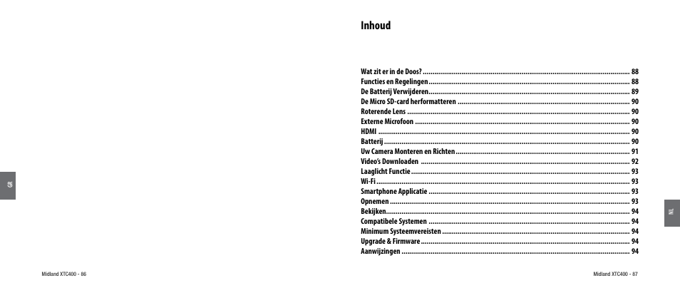 Inhoud | MIDLAND XTC 400 User Manual | Page 45 / 60