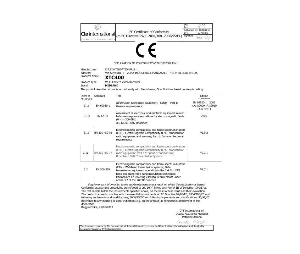 Xtc400 | MIDLAND XTC 400 User Manual | Page 59 / 60