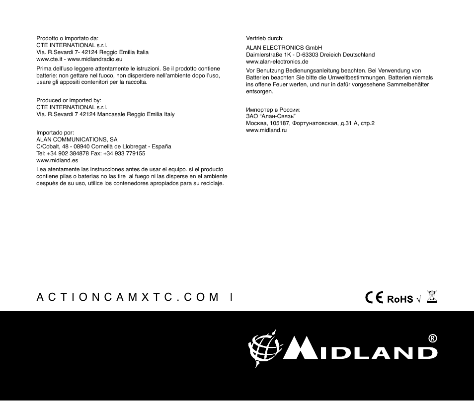 MIDLAND XTC 400 User Manual | Page 60 / 60