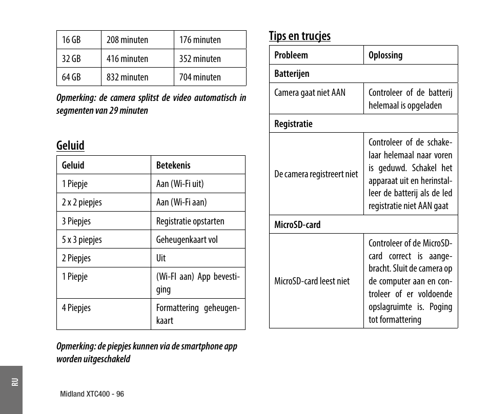 Geluid, Tips en trucjes | MIDLAND XTC 400 No HDMI User Manual | Page 98 / 117