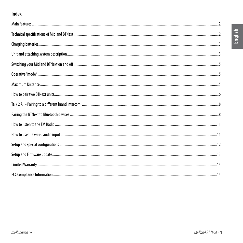 MIDLAND BT NEXT User Manual | 16 pages