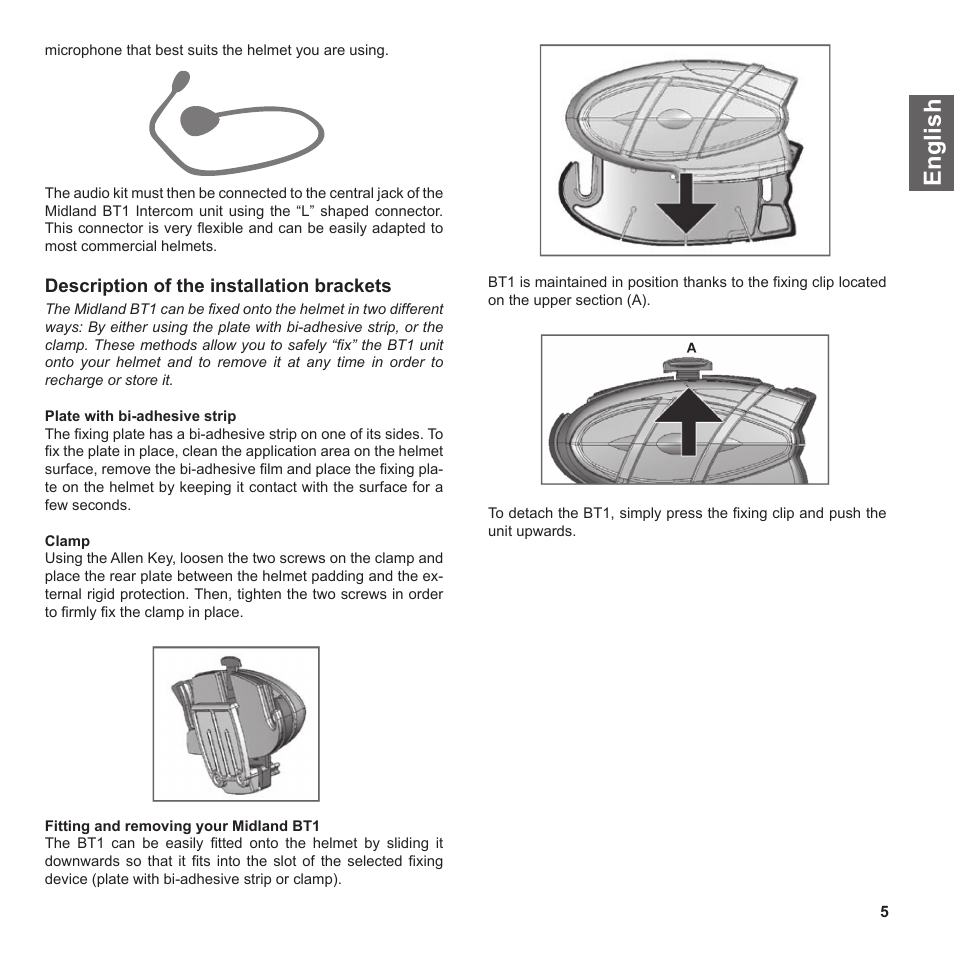 En g li s h | MIDLAND BT1 User Manual | Page 5 / 21