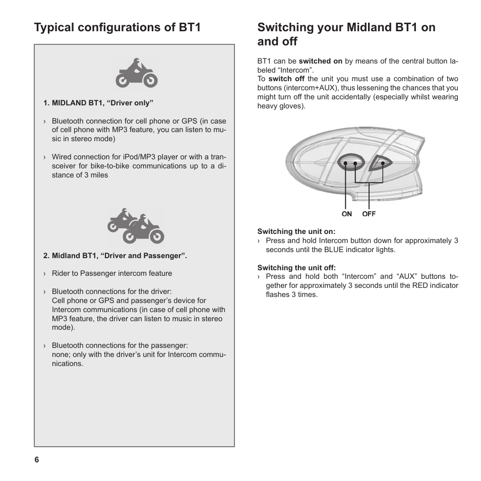 MIDLAND BT1 User Manual | Page 6 / 21