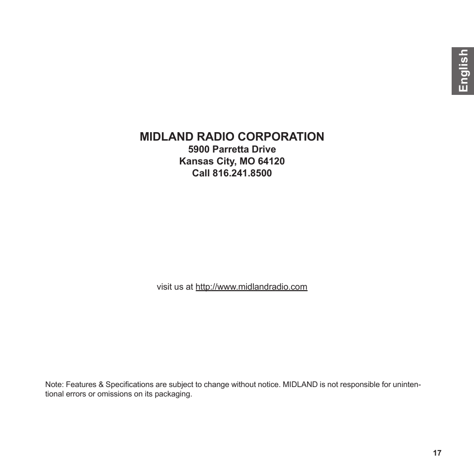 MIDLAND BT Rebel User Manual | Page 17 / 17