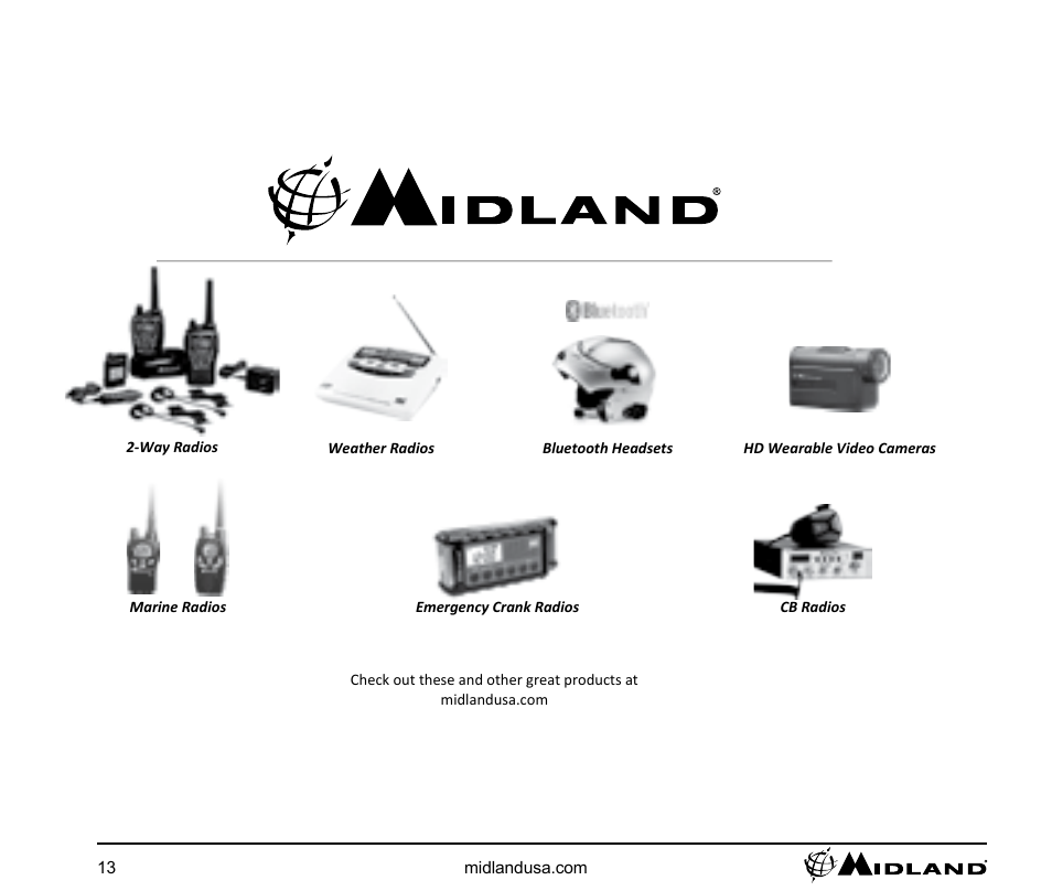 Other midland products | MIDLAND XTC 400 User Manual | Page 13 / 14