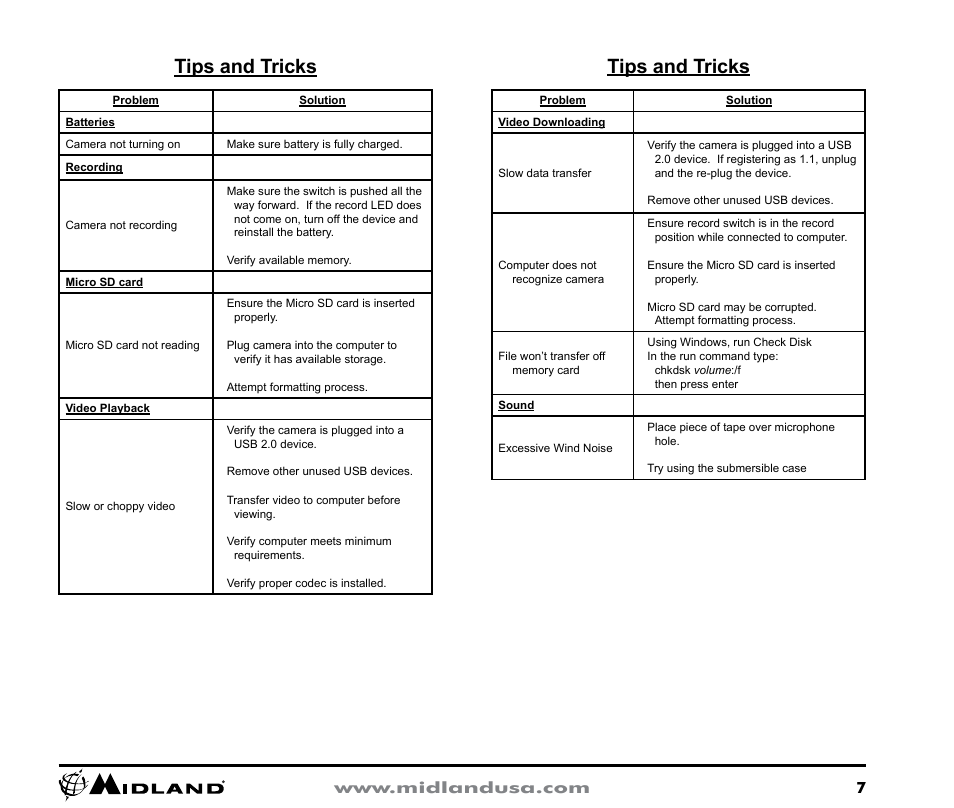 Tips and tricks | MIDLAND XTC300 User Manual | Page 7 / 12