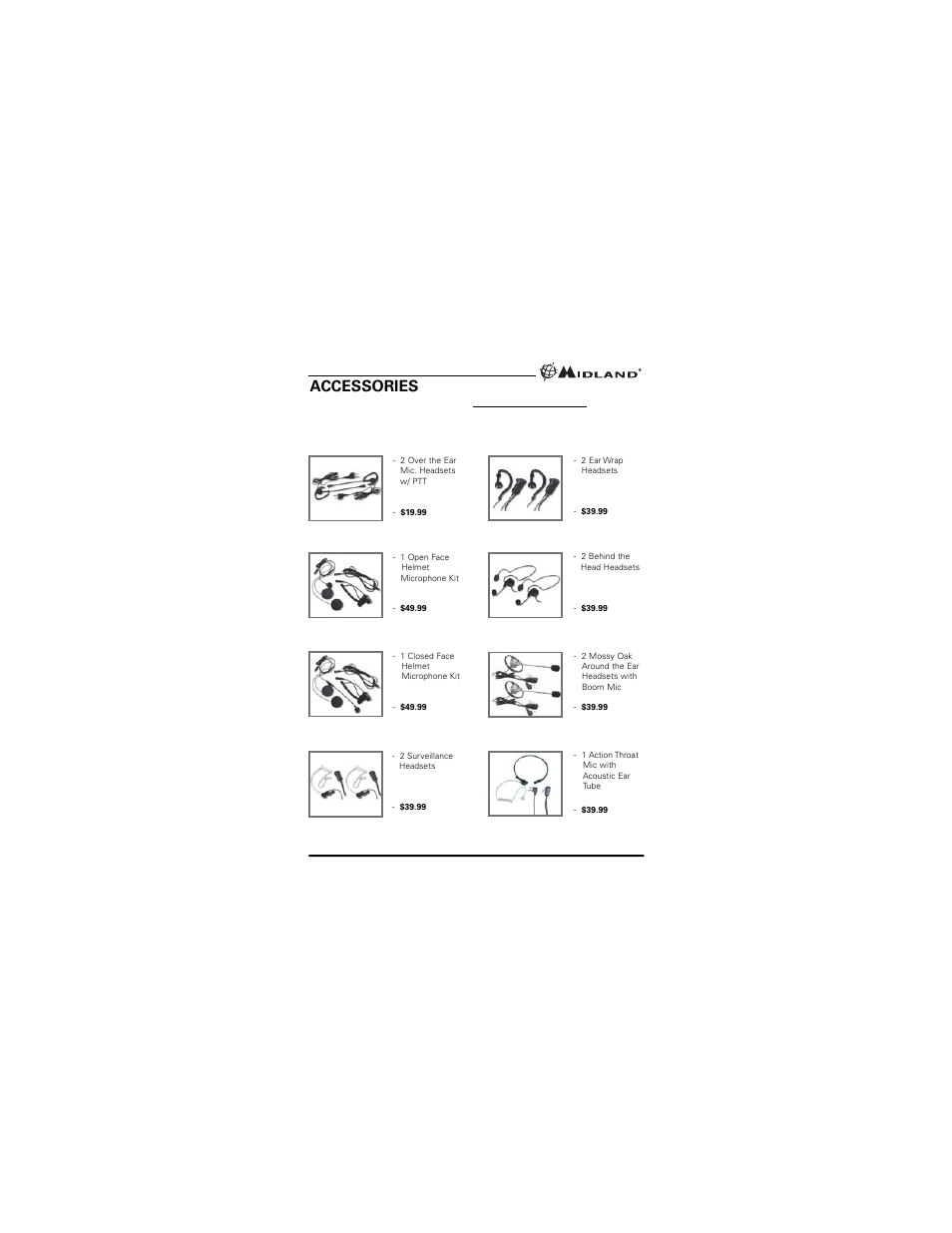 Accessories | MIDLAND GXT895 User Manual | Page 17 / 20