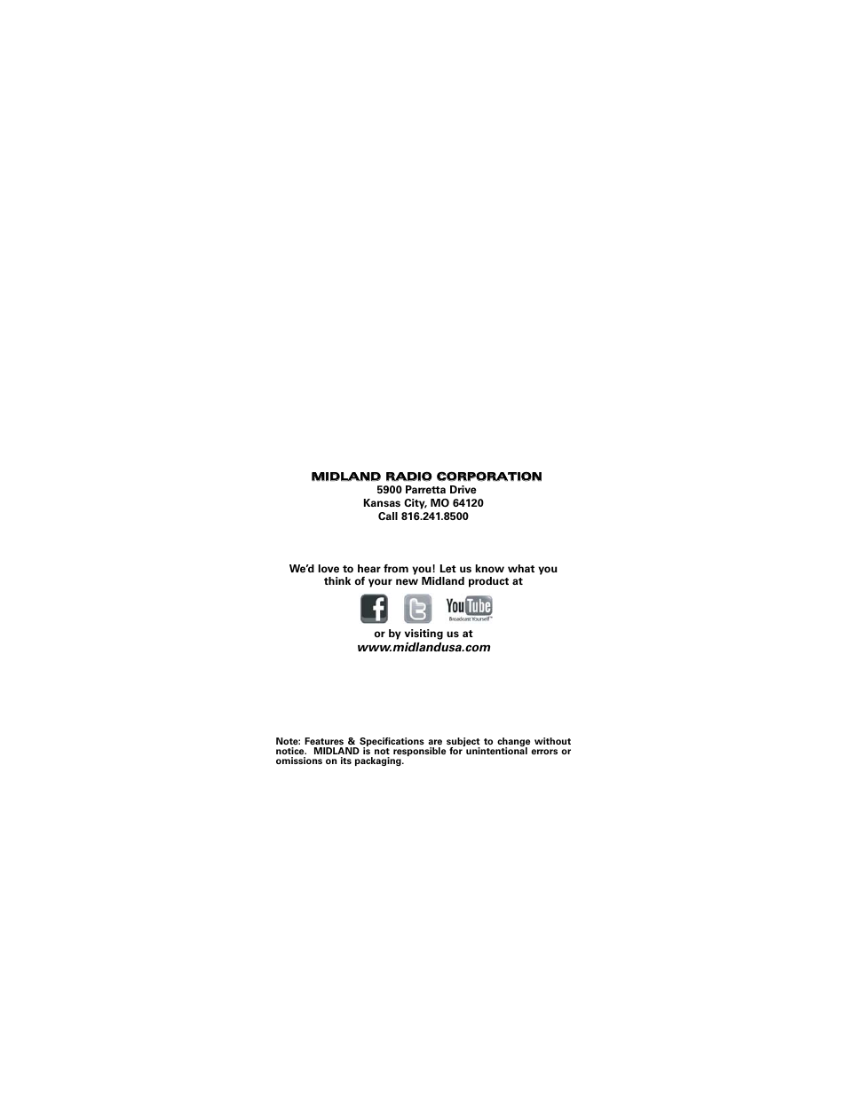 MIDLAND GXT895 User Manual | Page 20 / 20