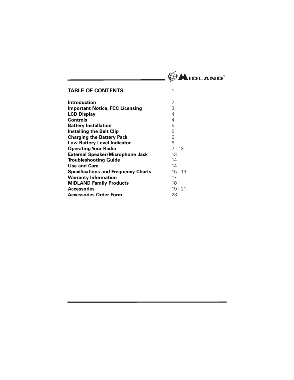 MIDLAND GXT5000 User Manual | 24 pages