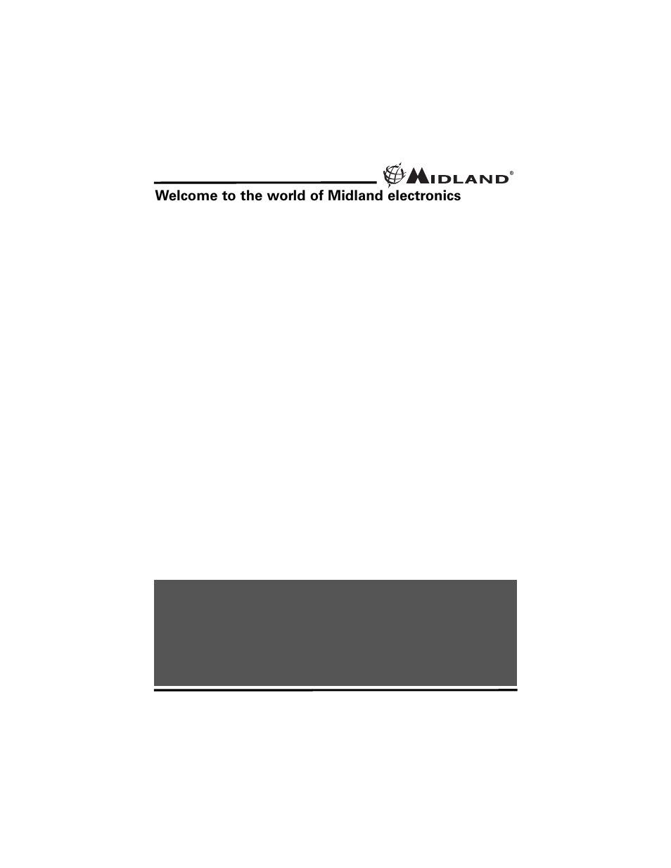 Welcome to the world of midland electronics | MIDLAND GXT5000 User Manual | Page 2 / 24