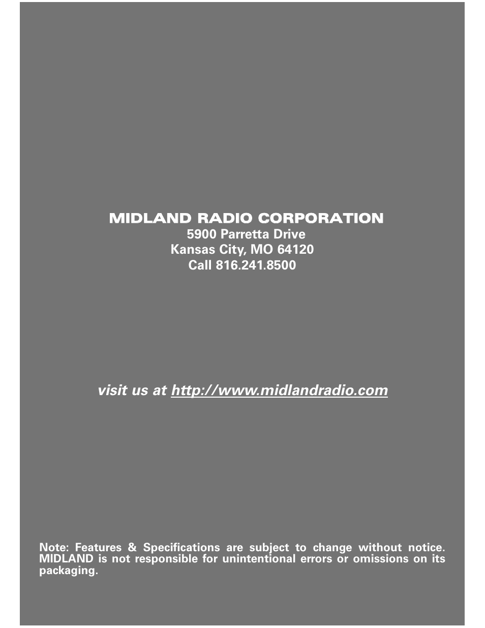MIDLAND GXT600/635/650/656 User Manual | Page 24 / 24