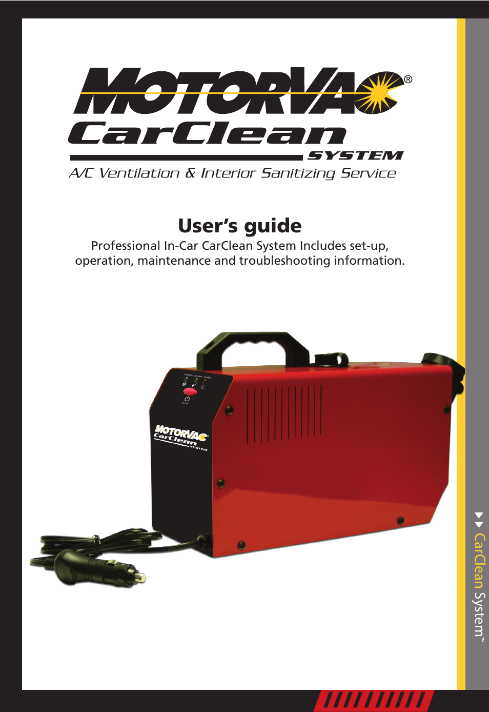 MotorVac CarClean System User Manual | 8 pages