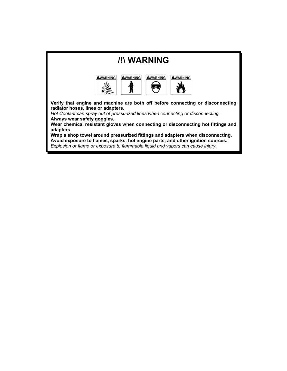 Warning | MotorVac FLUIDVAC-1000 User Manual | Page 12 / 16