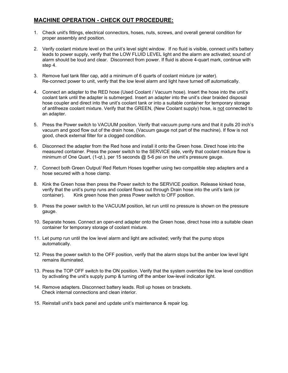 MotorVac COOLANTCLEAN III User Manual | Page 18 / 25