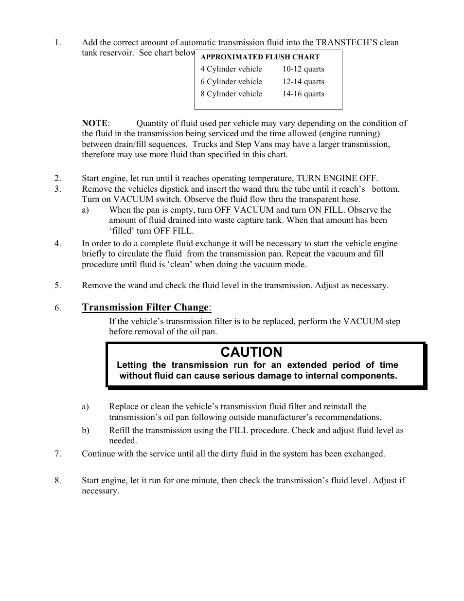 Caution | MotorVac TRANSTECH-1000 User Manual | Page 13 / 19