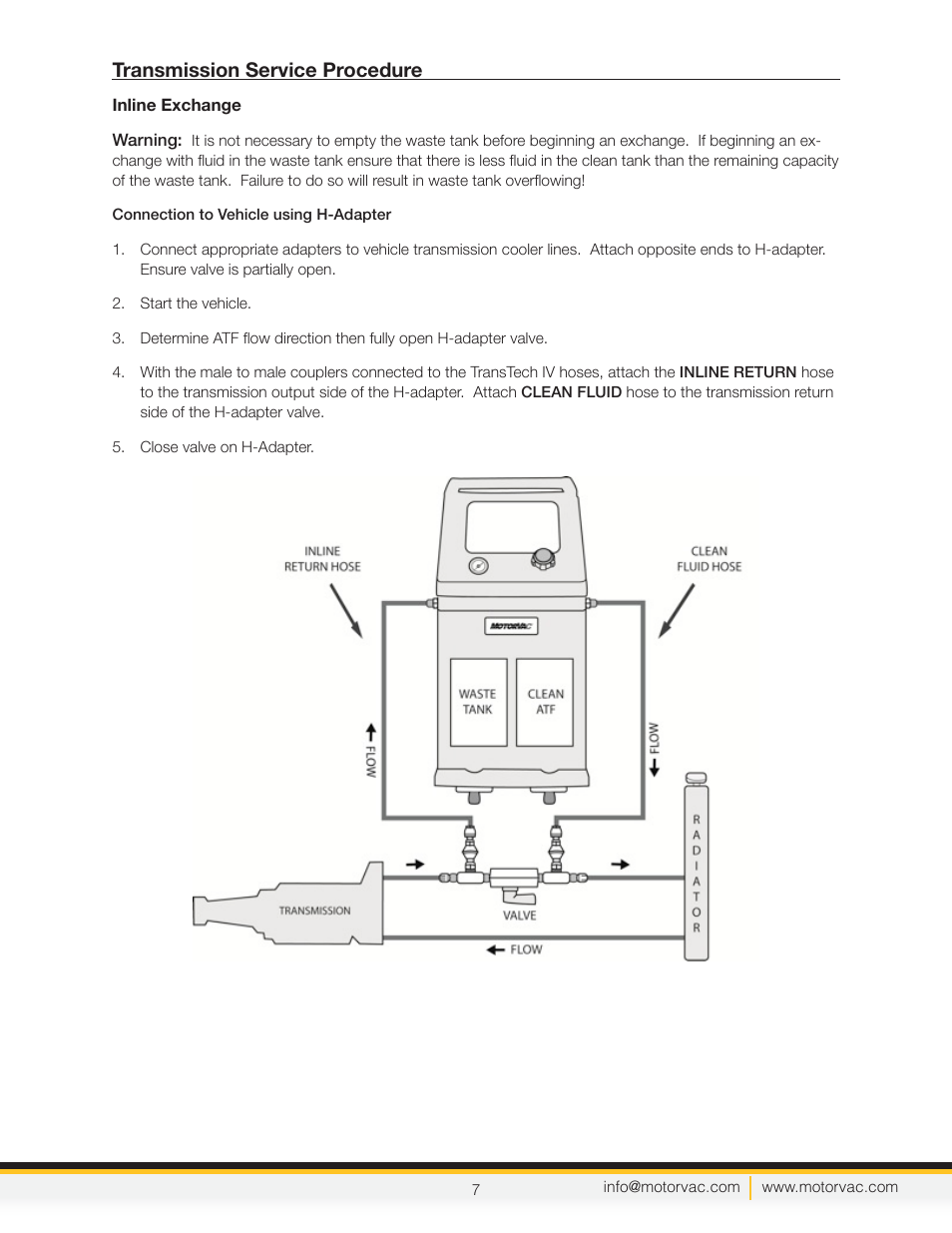 Transmission service procedure | MotorVac TRANSTECH IV User Manual | Page 10 / 24