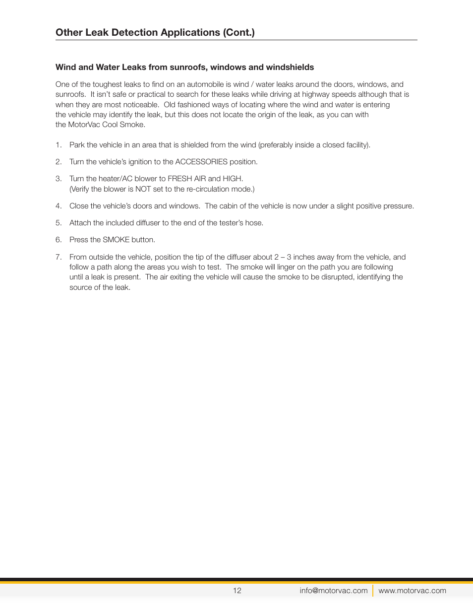 Other leak detection applications (cont.) | MotorVac Cool Smoke EVAP Leak Detection System User Manual | Page 15 / 18
