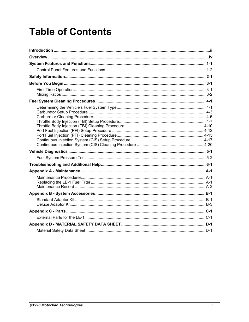 MotorVac CarbonClean System II LE-1 User Manual | Page 2 / 43