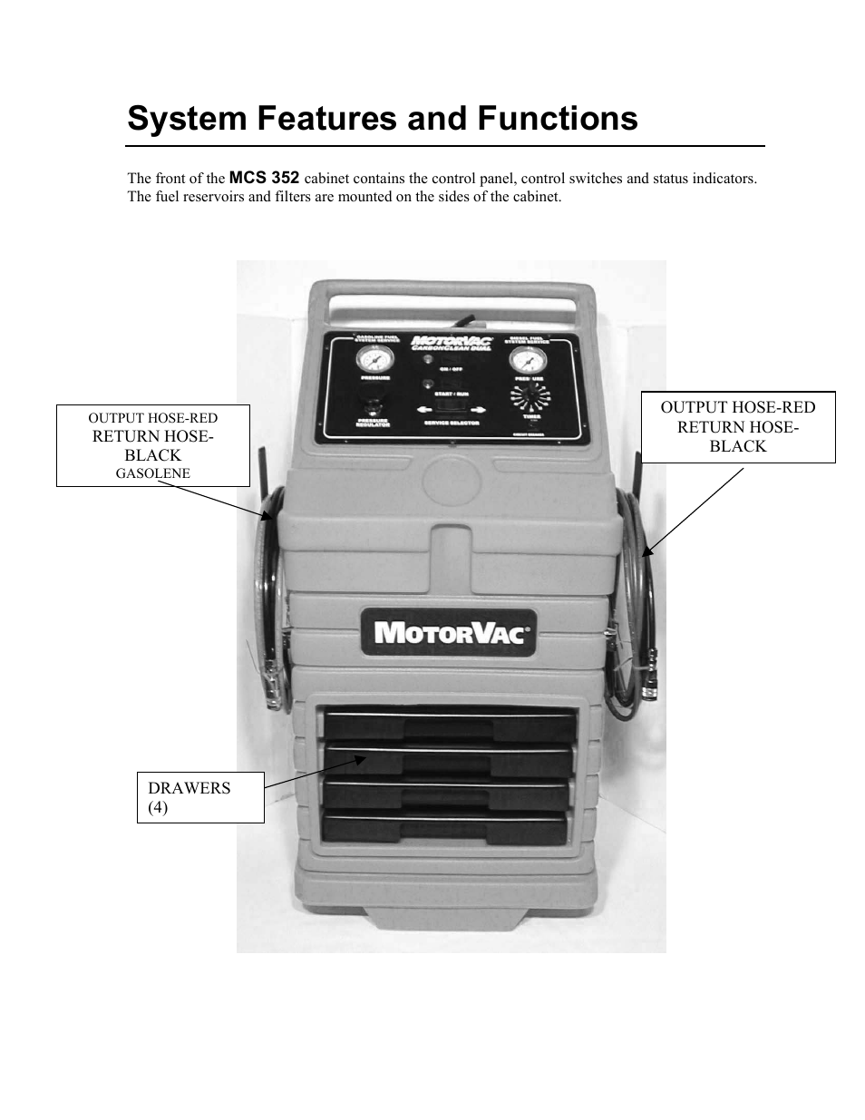 System features and functions | MotorVac CarbonClean Dual System MCS 352 User Manual | Page 5 / 59
