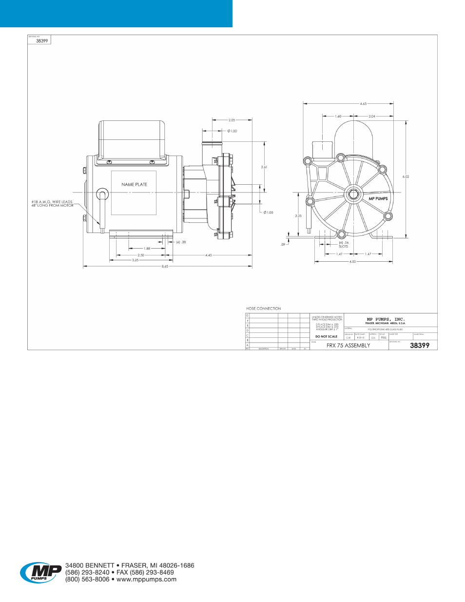 Frx 75 p | MP Pumps FRX 75 P User Manual | Page 3 / 3